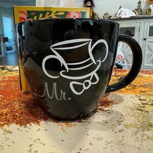 Disney Parks MR Groom Black coffee mug cup Mickey Mouse wedding - Brand new